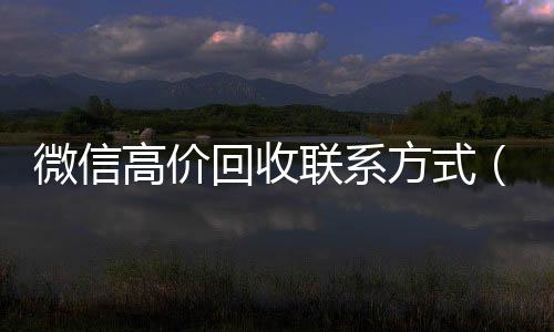 微信高价回收联系方vx回收秒结式(微信高价回收联系方式怎么写)